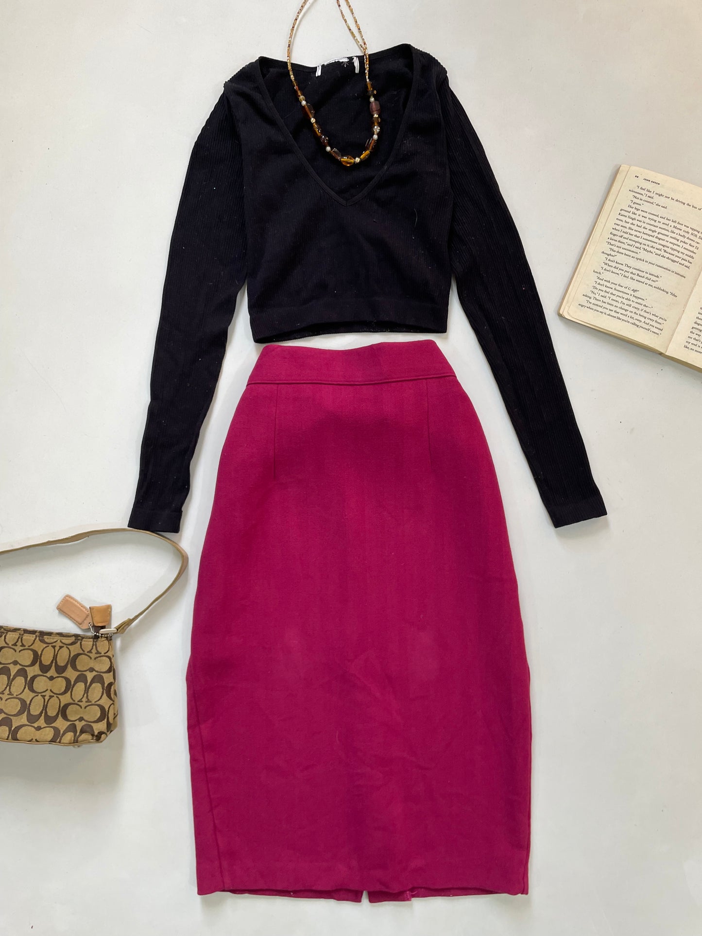 Adele Vintage Warm Tweed Skirt-Waist 28