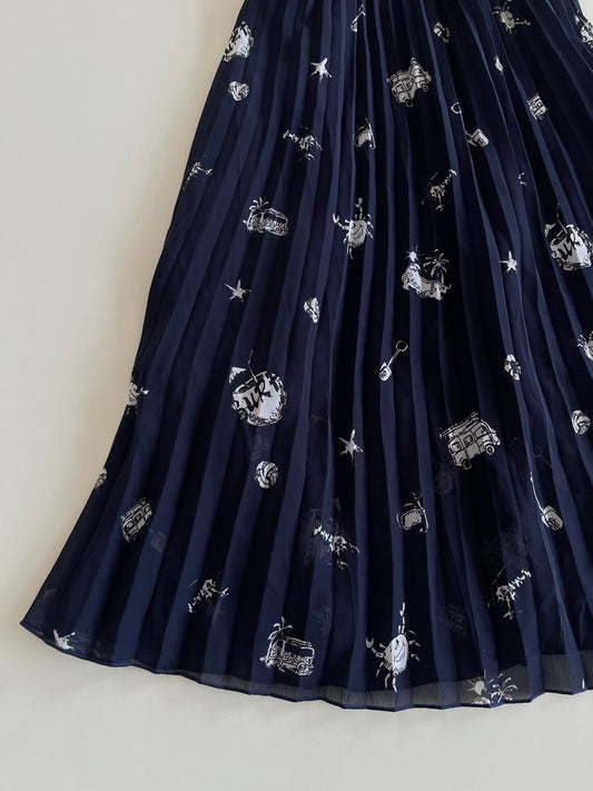 Floral Pleated Dress-Bust 34