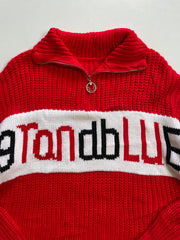 Red Half Zip Up Soft Sweater - Bust 42 to 46