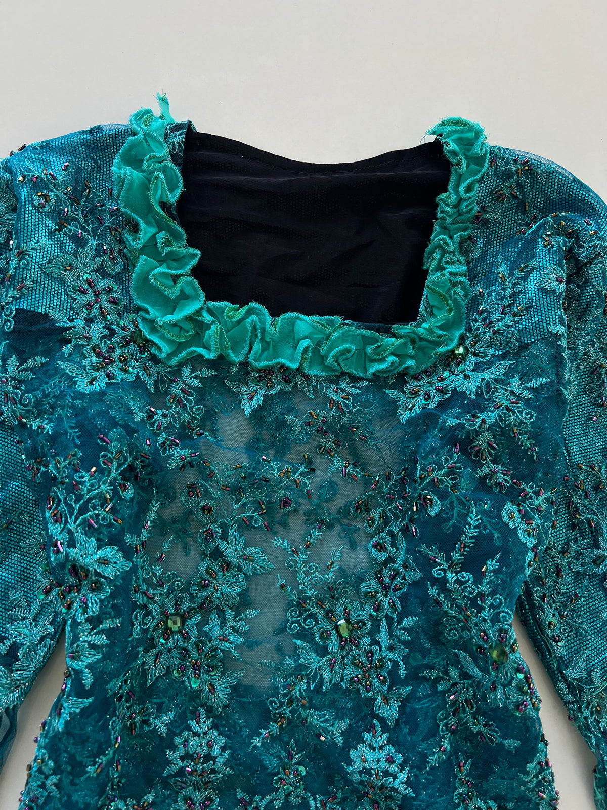 Vintage Sheer Embroidered Top-Bust 38