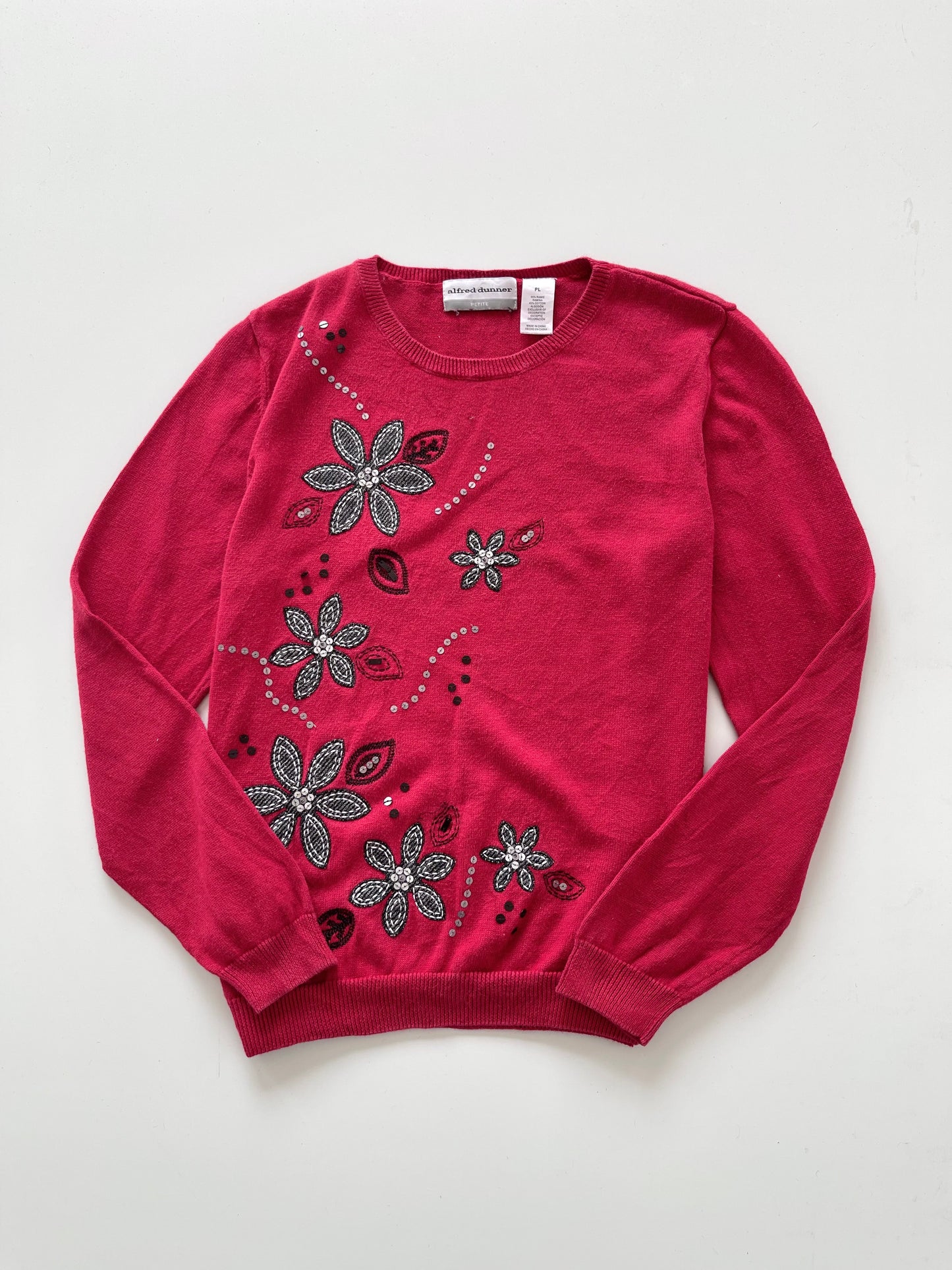 Alfred Dunner Embroidered Sweater-Bust 40