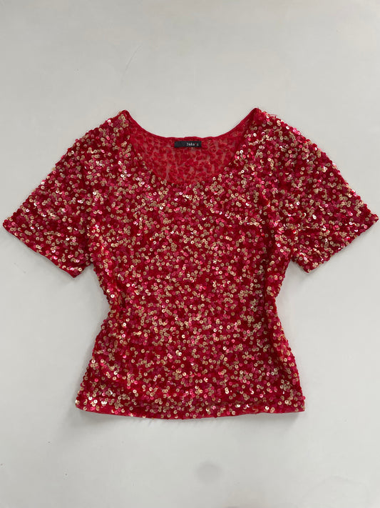 Sequin Semi Sheer Top-Bust 36 to 38