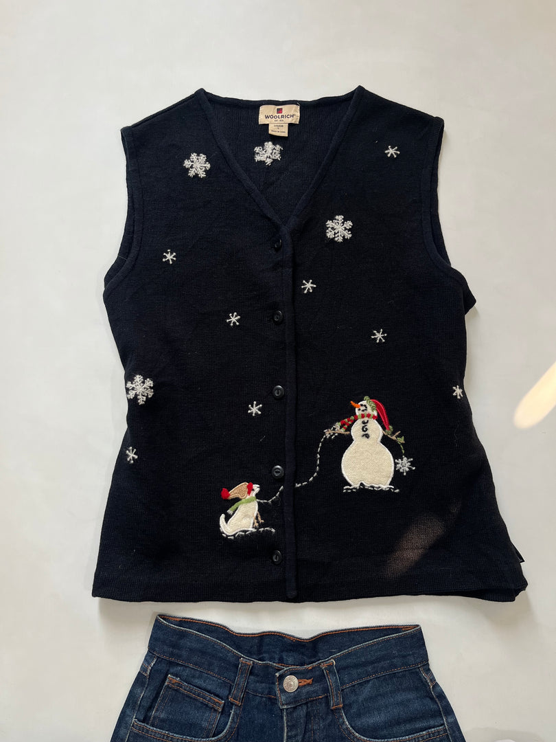 100% Wool Christmas Sweater Vest-Bust 42