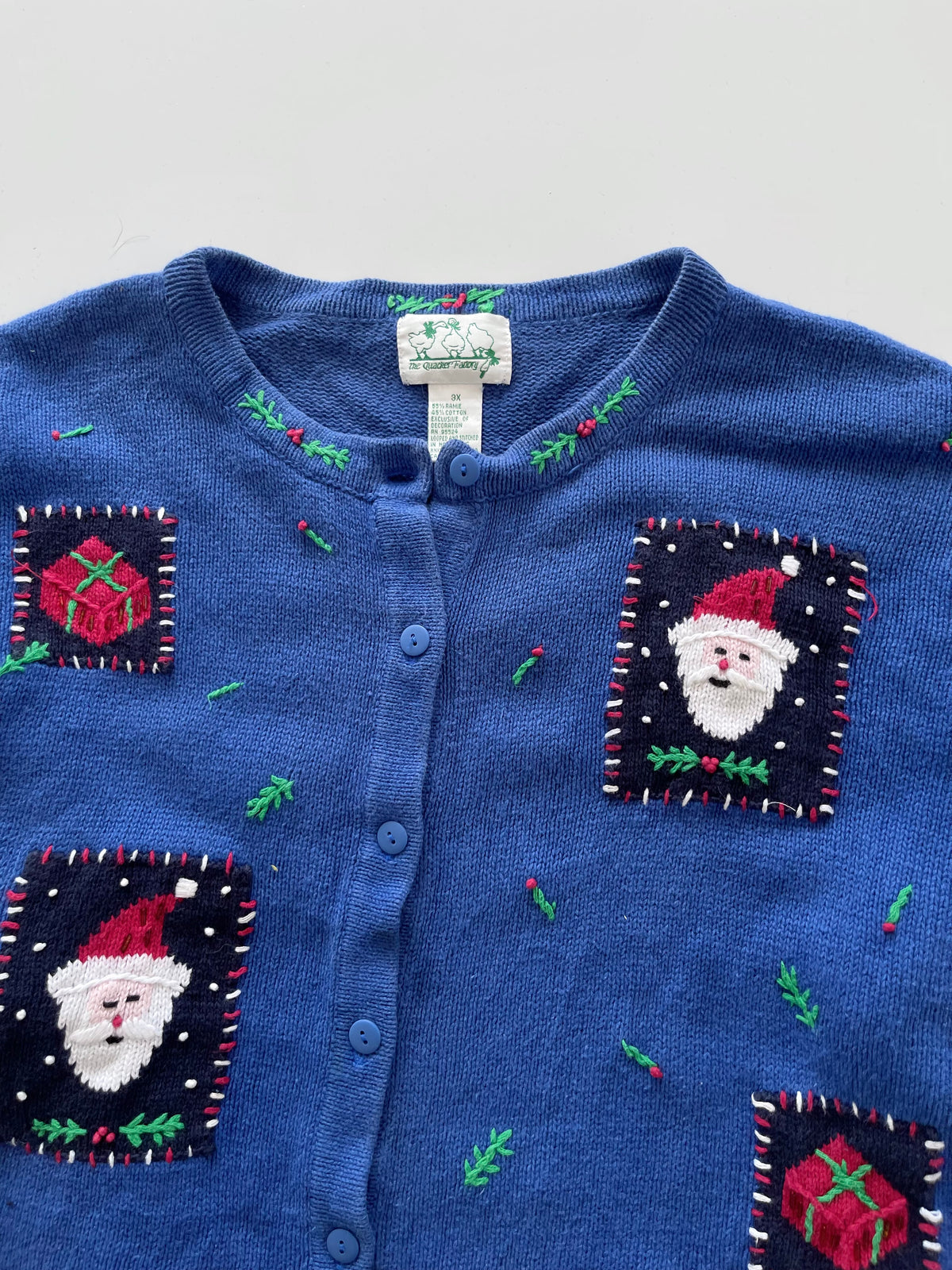 The Quacker Factory Christmas Embroidered Sweater-Bust 62