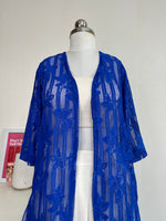 Load image into Gallery viewer, ROYAL BLUE LACE SHRUG - BUST 32 TO 34
