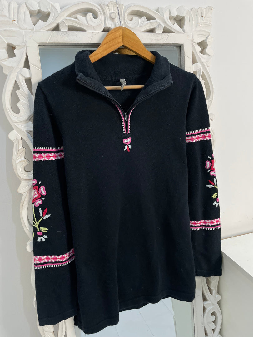 Embroidered Sweater-Bust 36