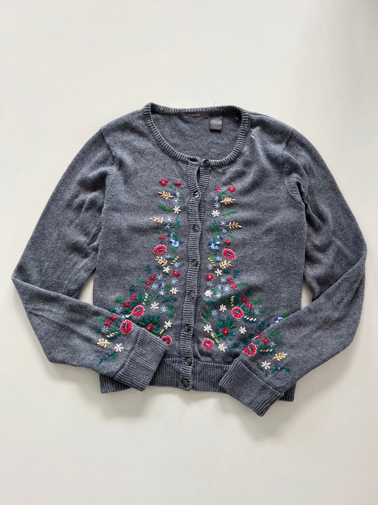 Liz Claiborne Embroidered Sweater-Bust 40