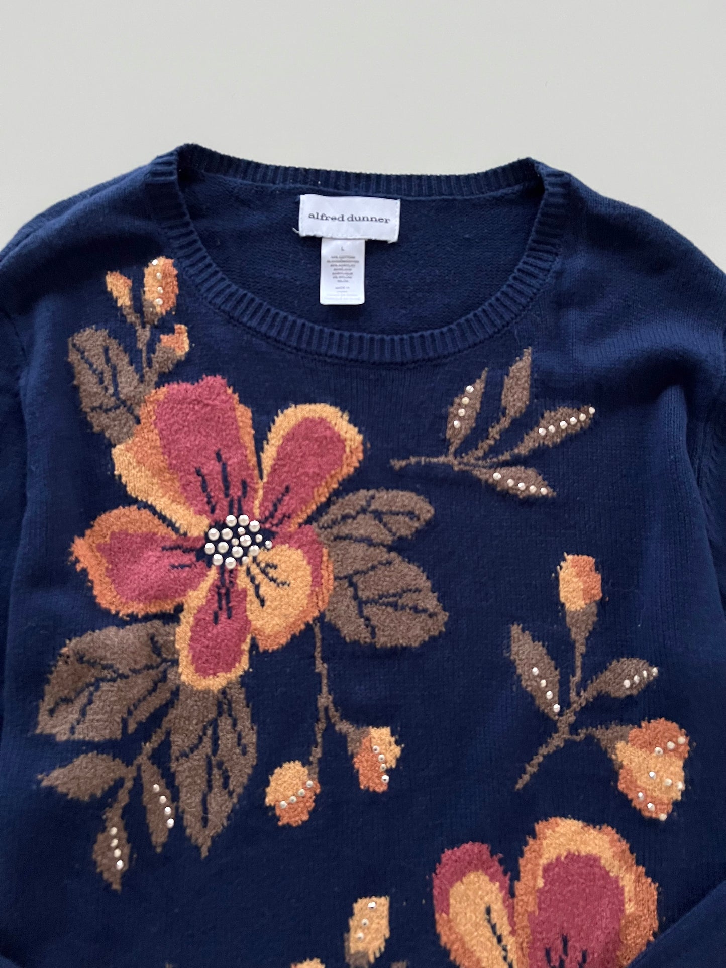 Afred Dunner Embroidered Sweater-Bust 46
