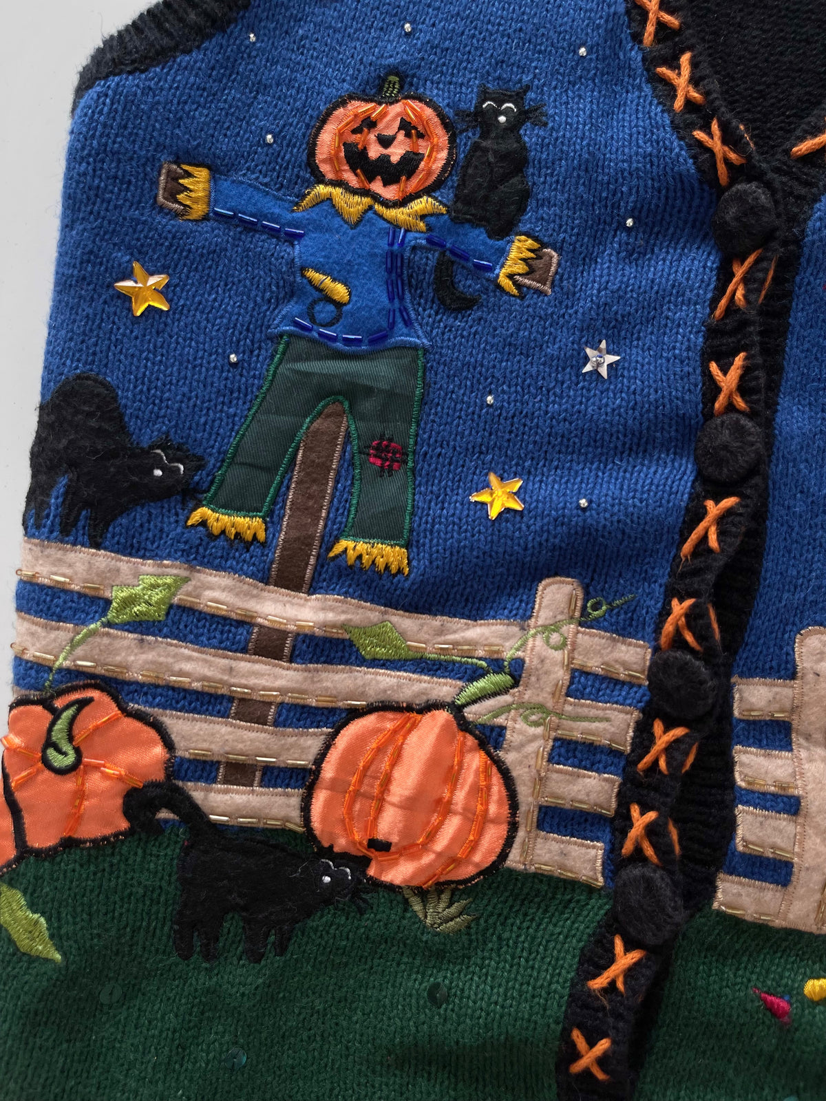 Basic Editions Embroidered Christmas Vest Sweater-Bust 42