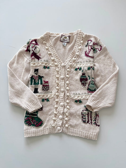 Tiara International Christmas Embroidered Cardigan Sweater-Bust 46