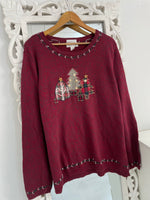Load image into Gallery viewer, Christopher &amp; Banks Embroidered Christmas Sweater-Bust 50
