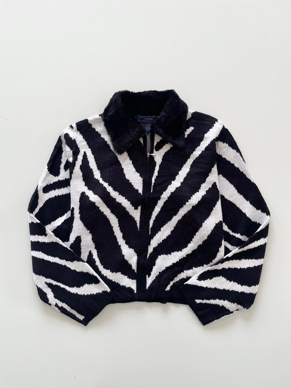 Norton Mc Naughton Petites Chunky Pinterest Zipper Sweater-Bust  40