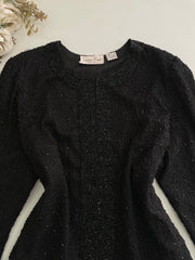 Laurence Kazar Heavily Embroidered 100% Pure Silk Top-Bust 40