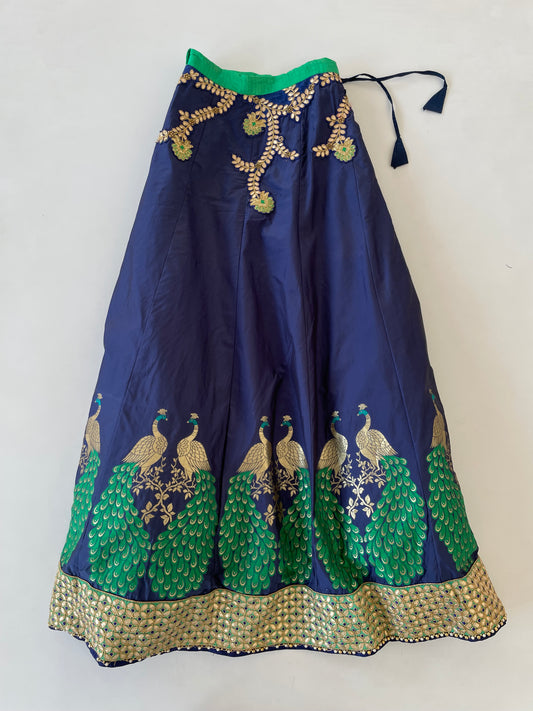 Peacock Embroidered Skirt-Waist 30 to 32