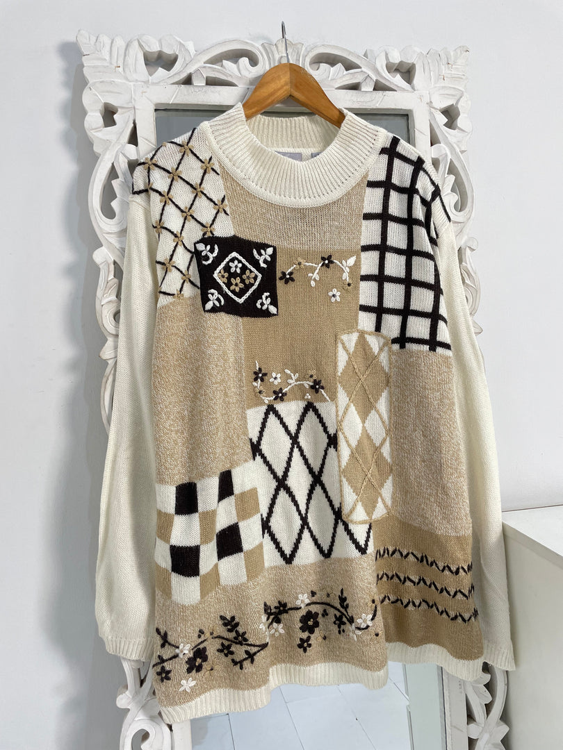 Tanjay Embroidered Vintage Sweater-Bust 48
