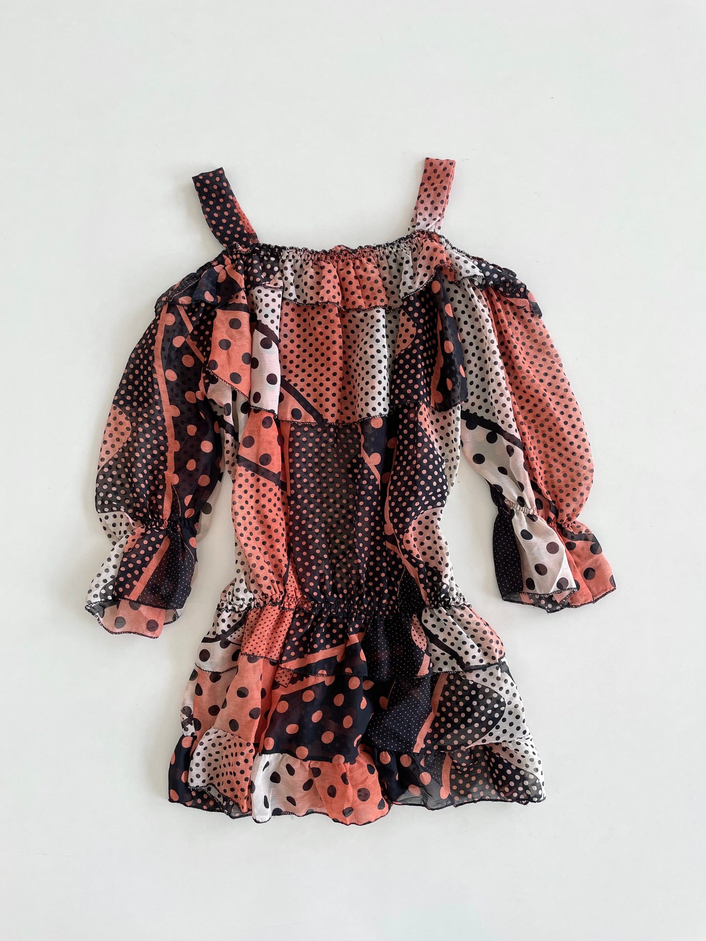 Polka Dots Vintage Sheer Top-Bust 38 to 40