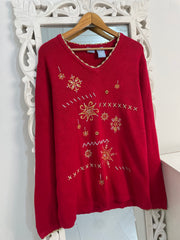 Embroidered Christmas Sweater-Bust 46