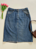 Load image into Gallery viewer, Long Denim Skirt-Waist 34
