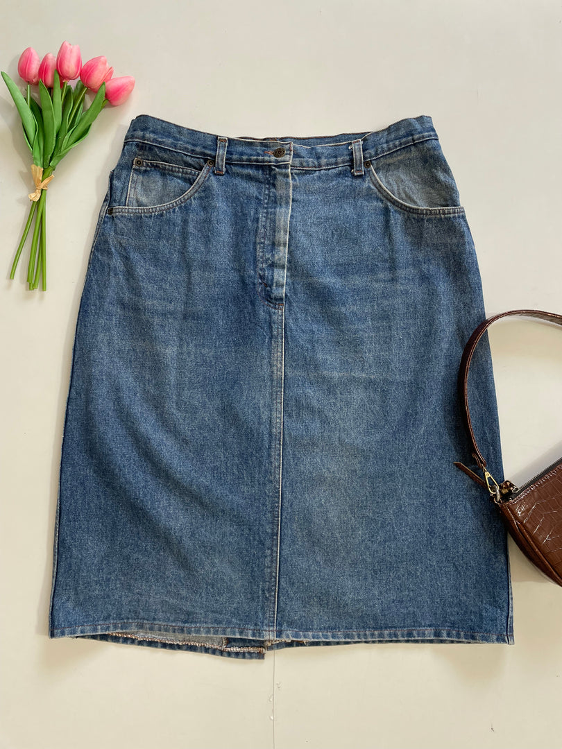 Long Denim Skirt-Waist 34