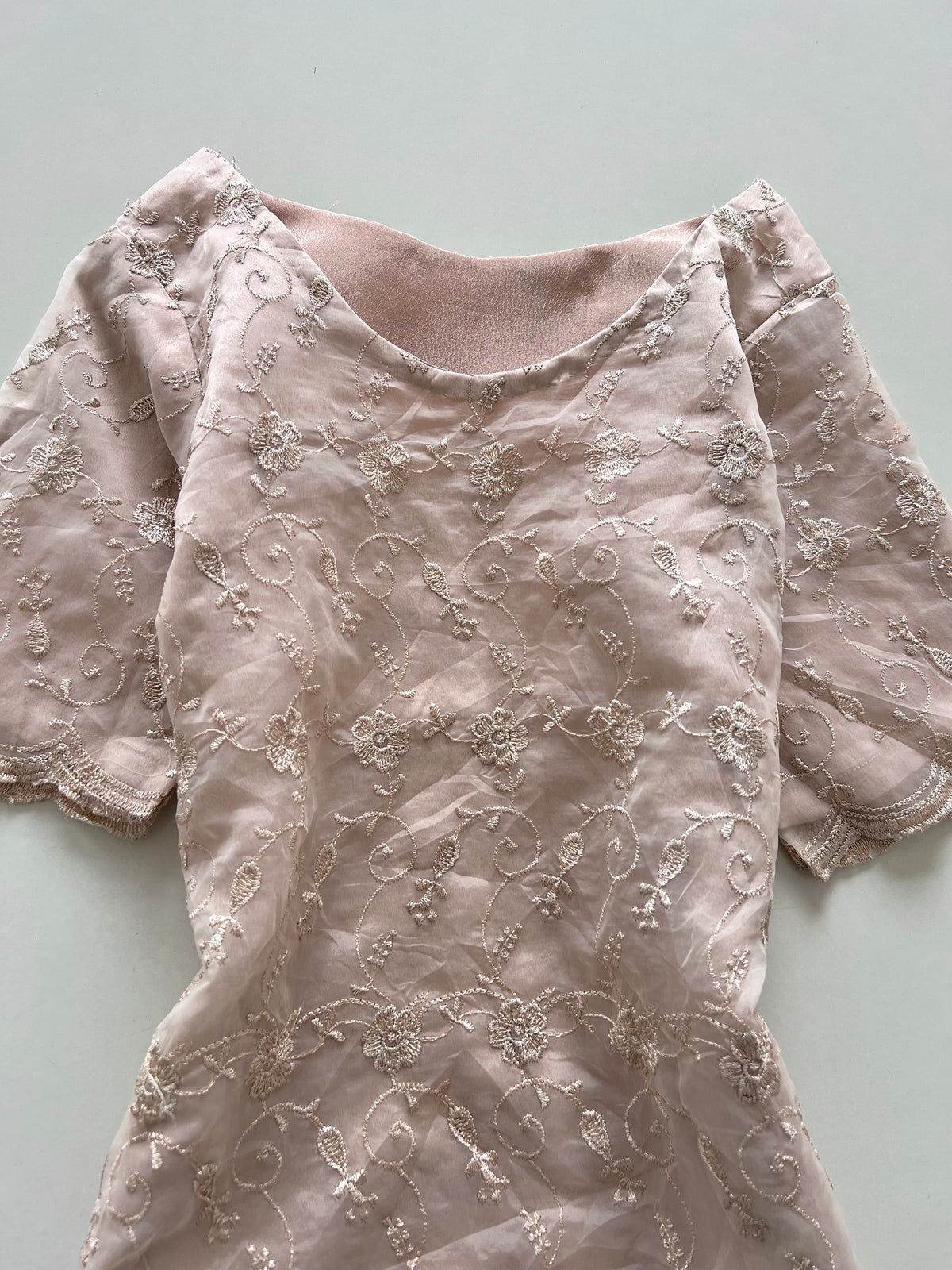 Rosegold Embroidered Kurta-Bust 30