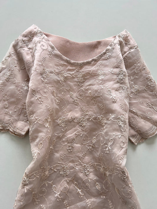 Rosegold Embroidered Kurta-Bust 30