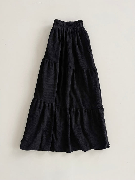 Corduroy Vintage Black Skirt-Waist 28 to 32