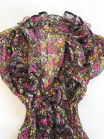 Load image into Gallery viewer, Ruffle Vintage Sheer Top-Bust 36 to 40