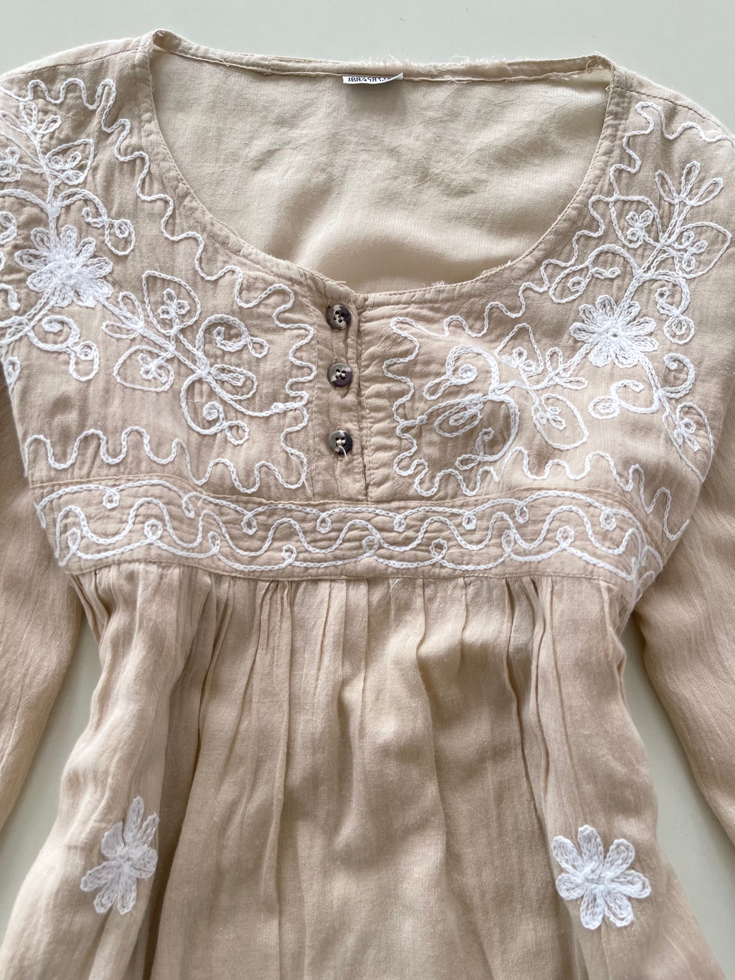 100% Cotton Embroidered Top-Bust 42