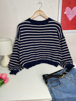 Load image into Gallery viewer, Striped Drop Shoulder Soft Sweater - Bust 44 to 50
