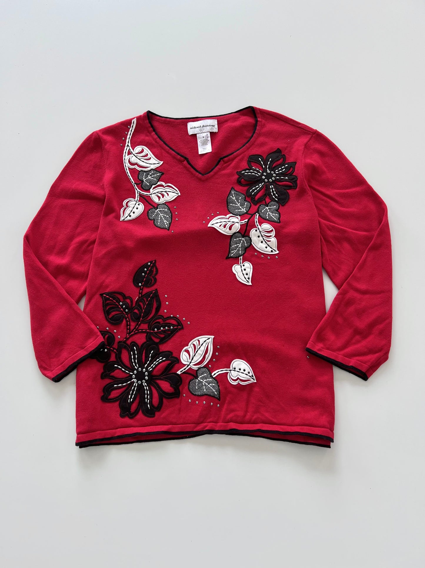 Alfred Dunner Embroidered Sweater-Bust 44