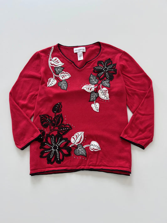 Alfred Dunner Embroidered Sweater-Bust 44