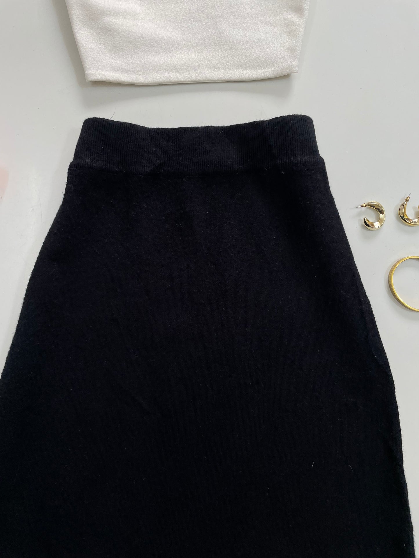 Solid Black Skirt - Waist 24 to 28