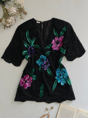 100% Pure Silk Heavily Embroidered Top-Bust 36