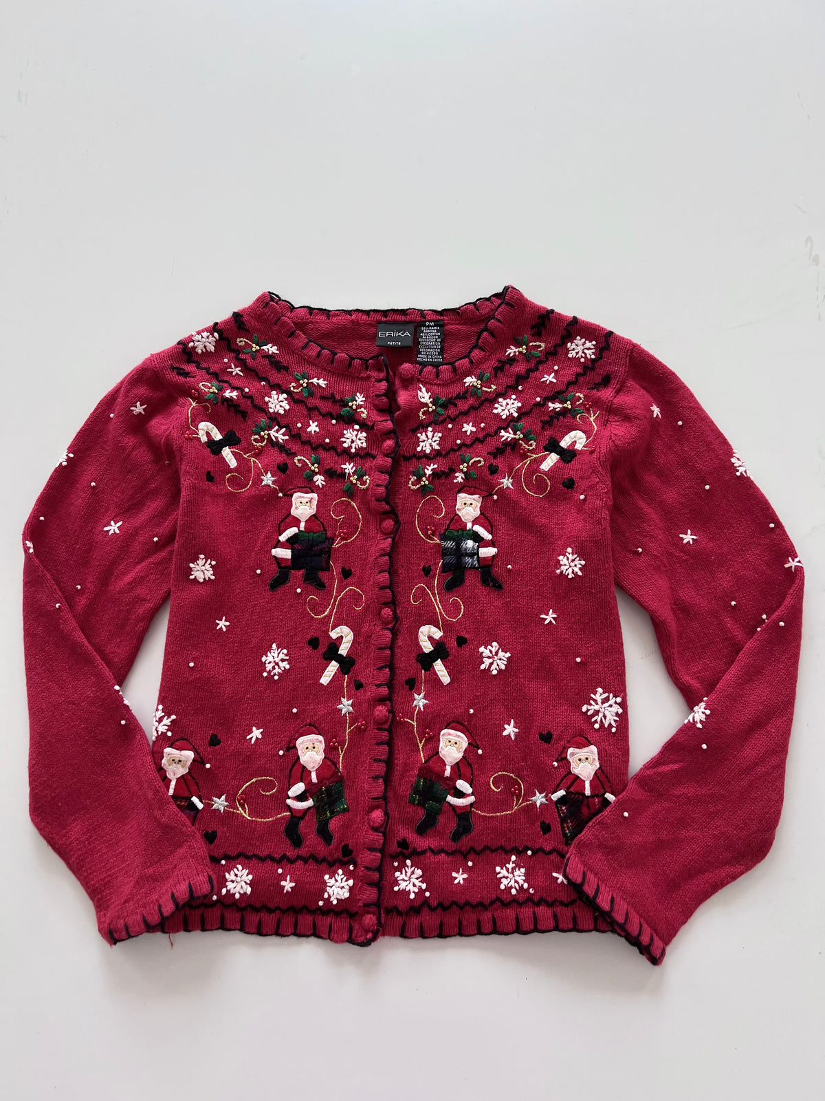 Erika Embroidered Christmas Sweater-Bust 40
