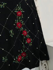 Embroidered Vintage Sweater-Bust 40