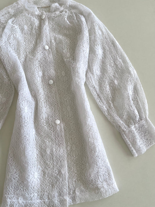 Vintage Lace Sheer Shirt -Bust 42