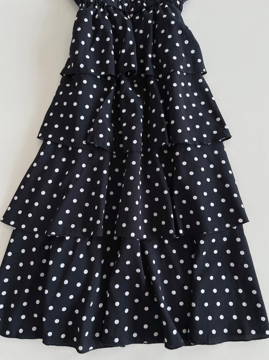 Polka Dot Ruffle Dress-Bust 32 to 34
