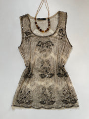 Heavily Embroidered Sheer Top-Bust 34 to 36