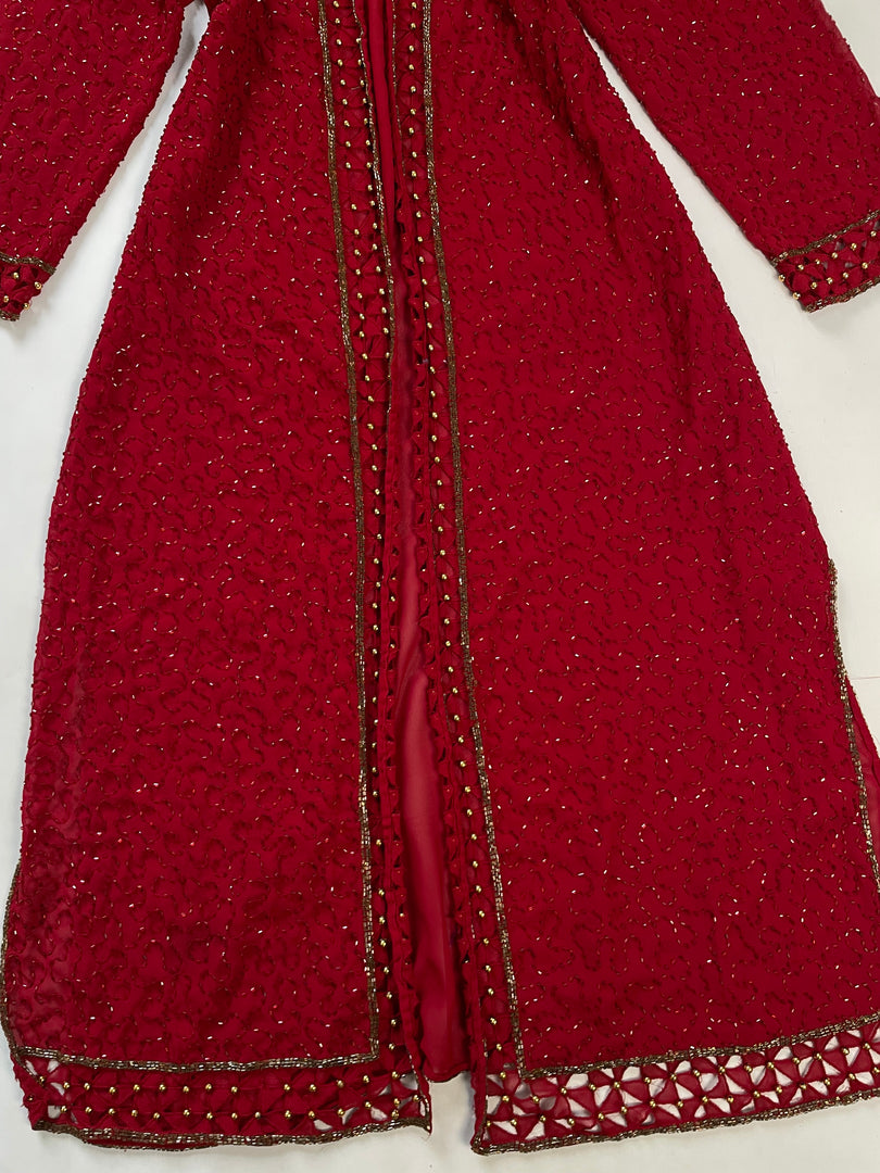 Heavily Hand Embroidered Dress/Shrug-Bust 46