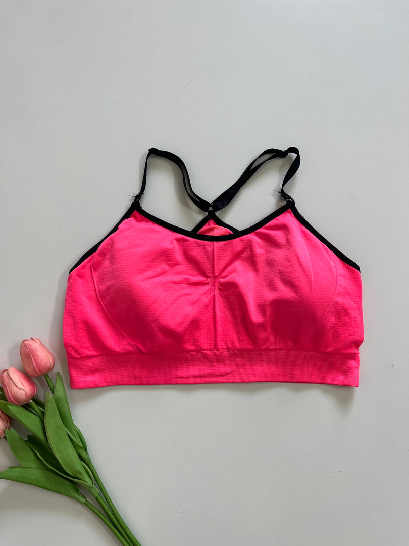 HOT PINK SPORTS BRA - BUST 34 TO 38