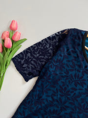 BLUE BLACK LACE TOP WITH LINING BUST - 36 to 40