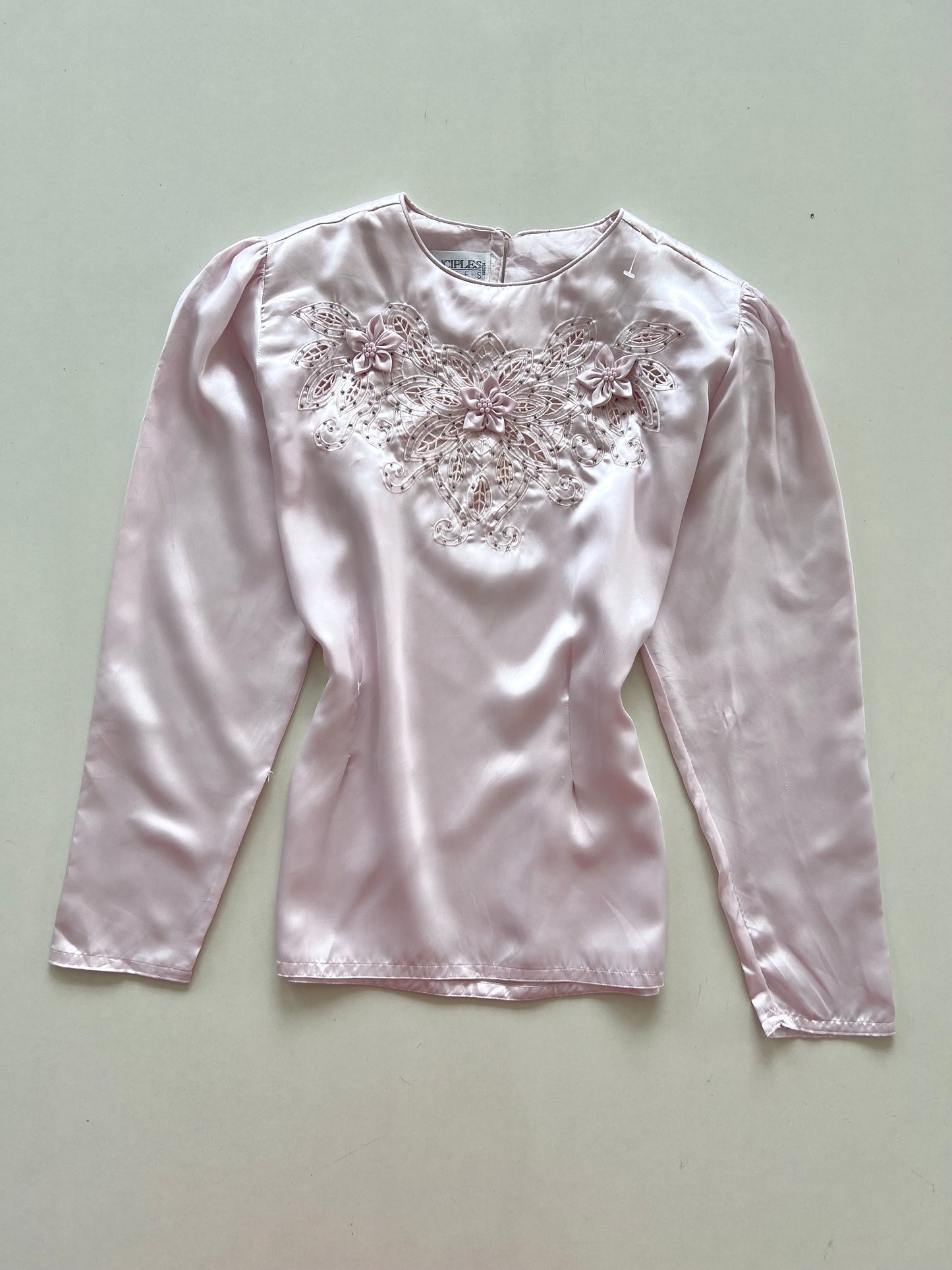 Principles Petites Satin Vintage Embroidered Top-Bust 42