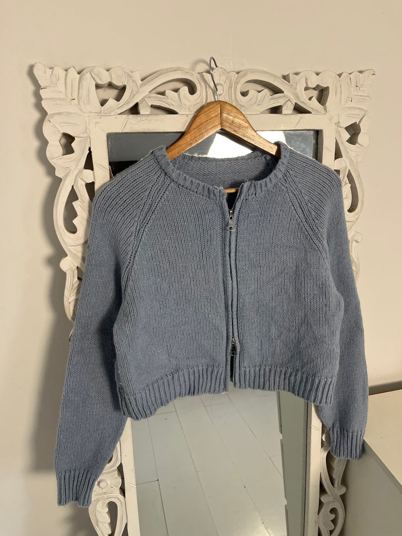 Ash Blue Two Way Chunky Zipper-Bust 38