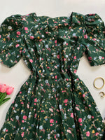 Load image into Gallery viewer, Cottagecore Green Cotton Dress-Bust 38
