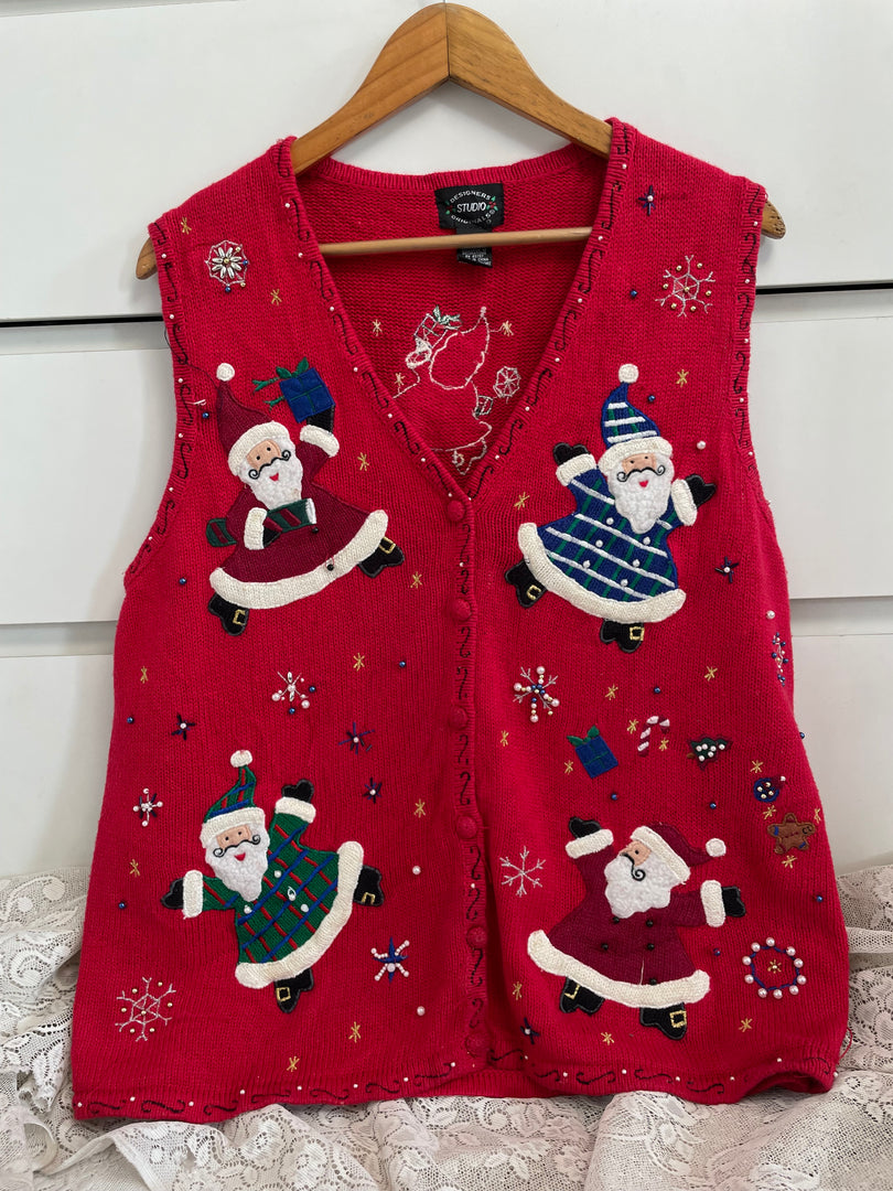 Vintage Christmas Sweater Vest-Bust 46