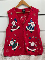 Vintage Christmas Sweater Vest-Bust 46