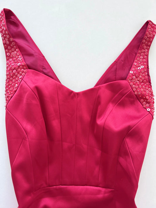 Star Sweetheart Neck Vintage Sequin Dress-Bust 34