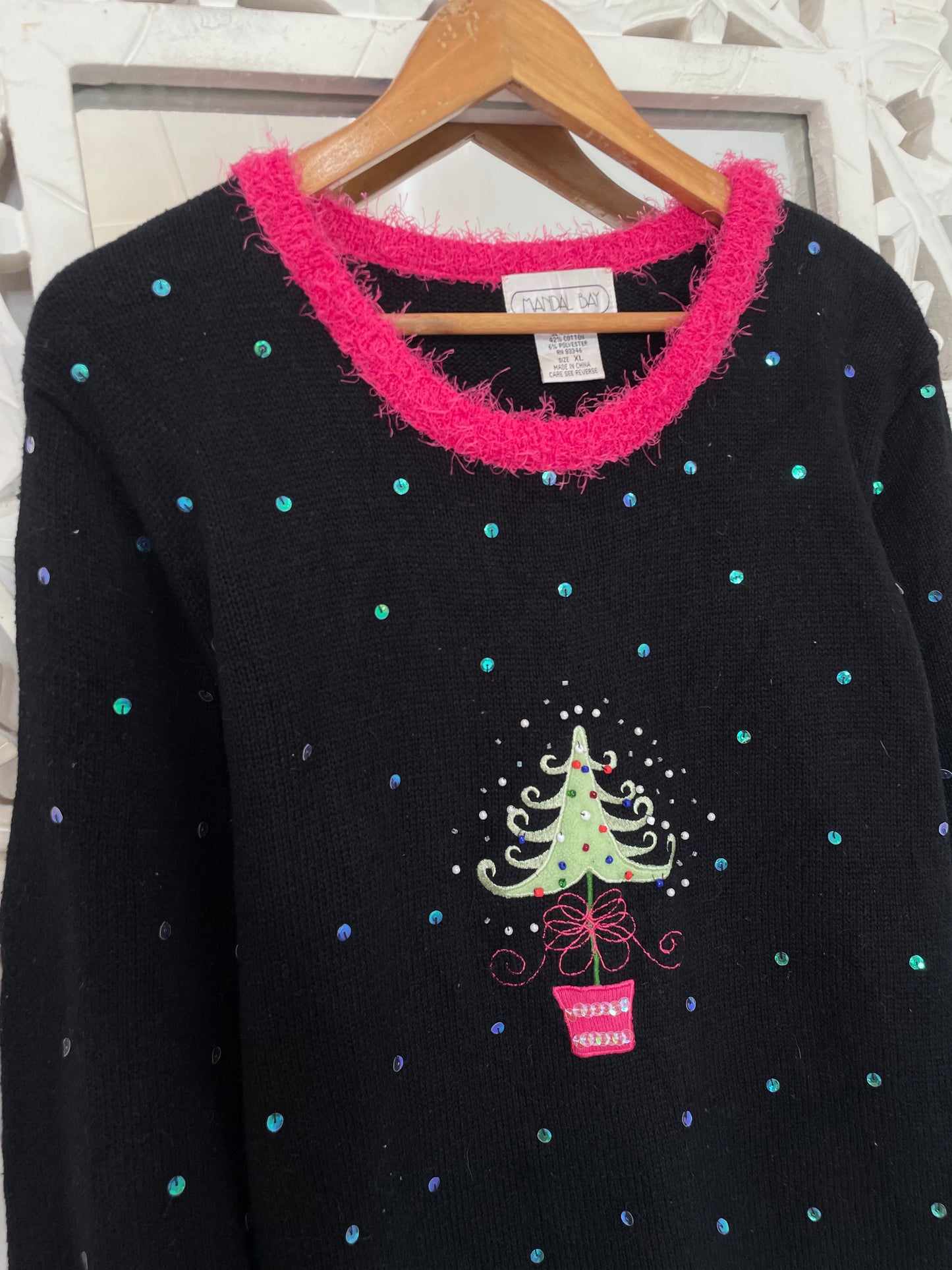 Mandal Bay Embroidered Christmas Sweater-Bust 44