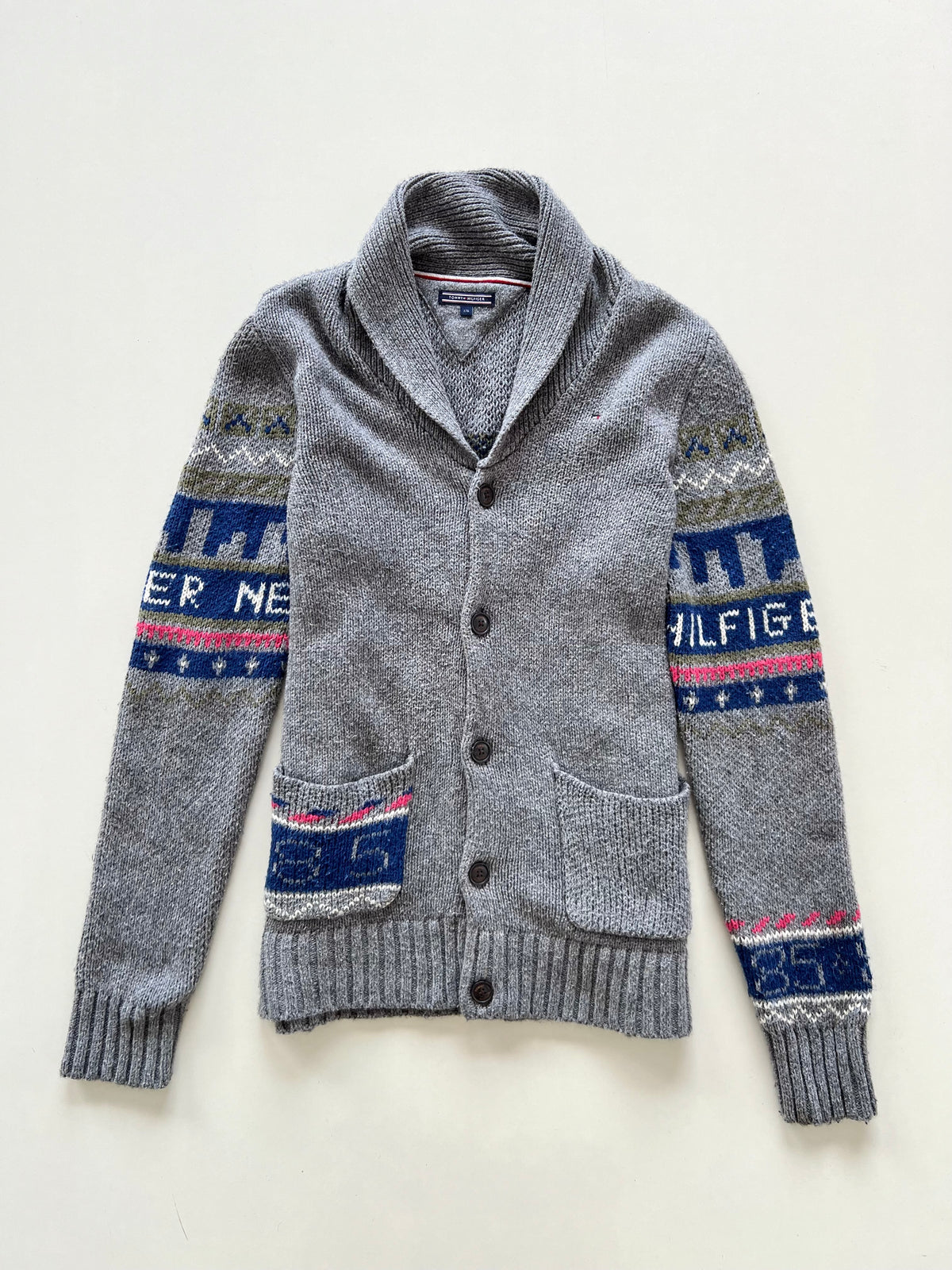 Tommy Hilfiger 56% Cotton 15% Wool Vintage Cardigan-Bust 44