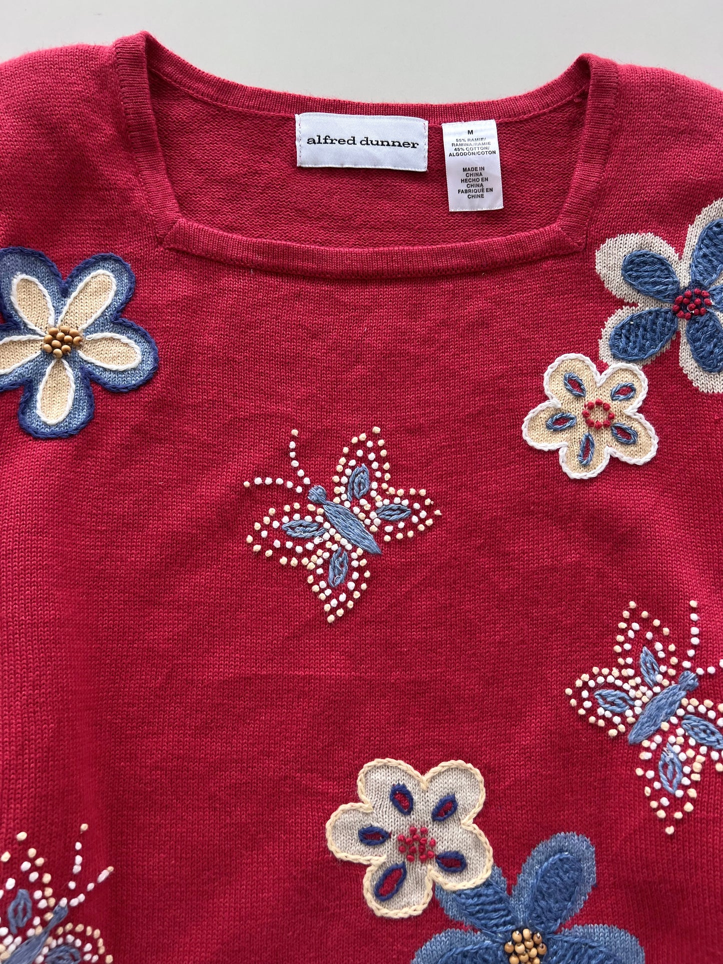 Alfred Dunner Embroidered Sweater-Bust 42